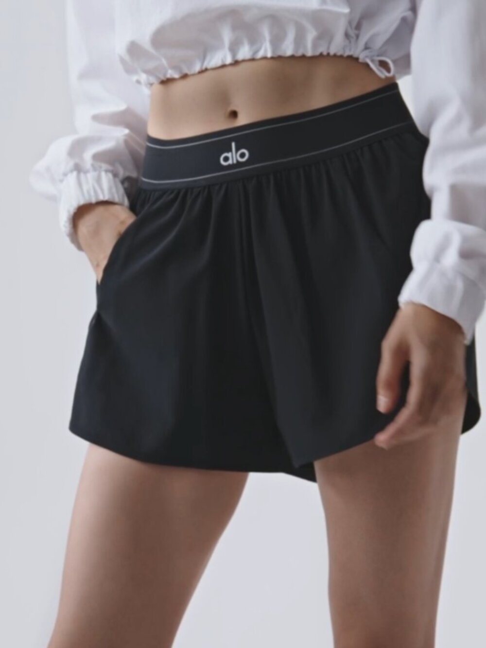 ALO Yoga Match Point Short in Black💓🔥NWT, Sz XXS/XS/S